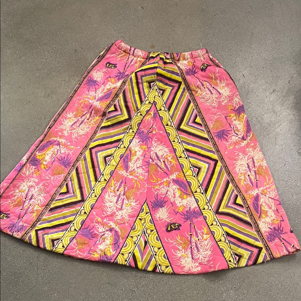 Floral Pink and Purple A-Line Skirt